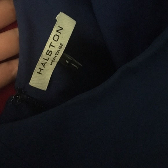 Halston Heritage Tulip Faille Evening Gown in Blue - Picture 6 of 8